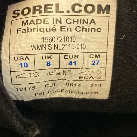 SOREL Black Suede Wedge Ankle Boots Women’s Size 10 - Picture 7 of 7